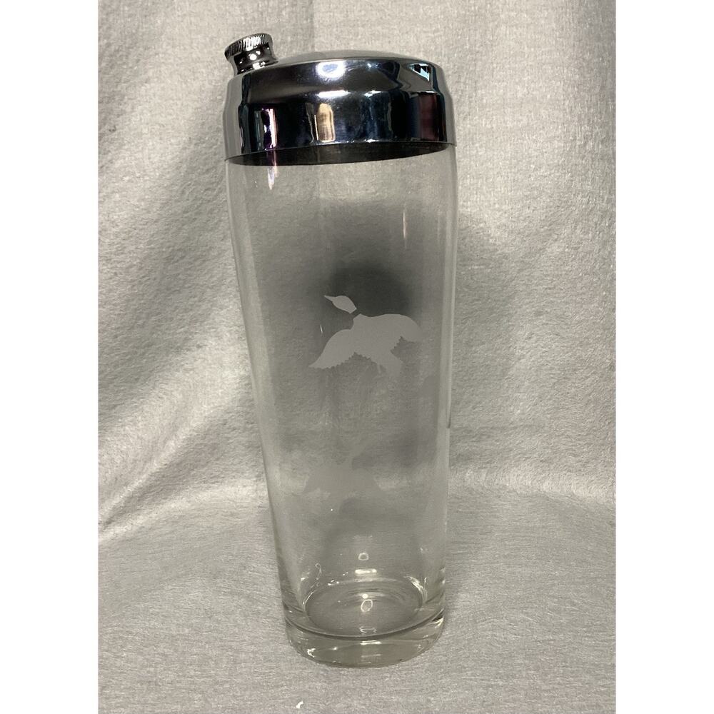 Vintage 9 In Tall Duck Hunter's Glass Cocktail Mixer